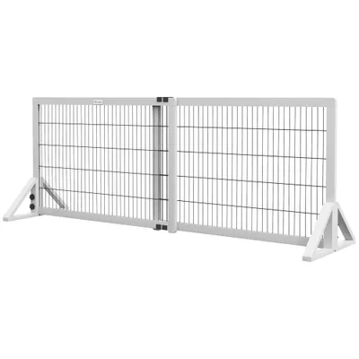 PawHut - Barrière pour chien à 2 panneaux largeur réglable 101-181cm-blanc