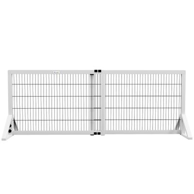 PawHut - Barrière pour chien à 2 panneaux largeur réglable 101-181cm-blanc
