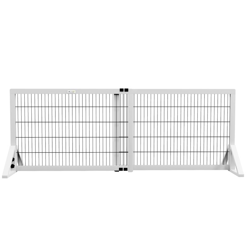 PawHut - Barrière pour chien à 2 panneaux largeur réglable 101-181cm-blanc