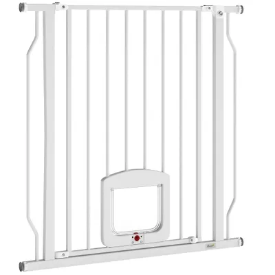 PawHut - Barrière de sécurité chien extensible sans percer H.76 cm-blanc