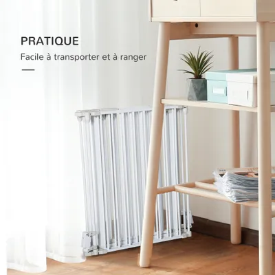 PawHut - Barrière chien modulable pliable porte intégrée H.74,5 cm - blanc