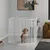 PawHut - Barrière Chien-Modulable Pliable Porte Verrouillable - blanc