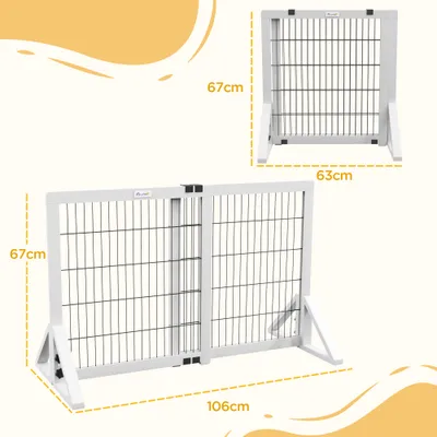 PawHut - Barrière chien à 2 panneaux réglable pour escalier H.67cm-blanc PawHut - Barrière chien à 2 panneaux réglable pour escalier H.67cm-blanc
