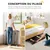 PawHut - Barrière Chien Pliable Modulable 3 Panneaux Porte H.76cm-noir