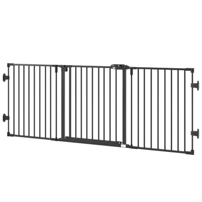 PawHut - Barrière Chien Pliable Modulable 3 Panneaux Porte H.76cm-noir