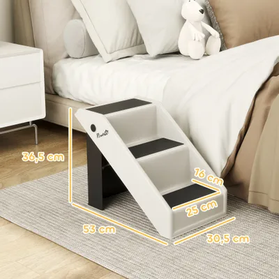 PawHut - Escalier pour Chien Pliable-Max.10kg-Blanc Cassé PawHut - Escalier pour Chien Pliable-Max.10kg-Blanc Cassé