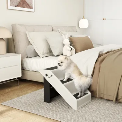 PawHut - Escalier pour Chien Pliable-Max.10kg-Blanc Cassé PawHut - Escalier pour Chien Pliable-Max.10kg-Blanc Cassé