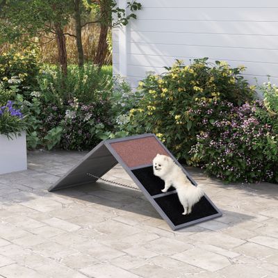 PawHut - Rampe d'agilité pour chien cadre en A surface antidérapante-gris