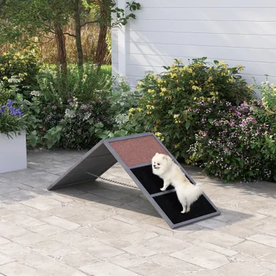 PawHut - Rampe d'agilité pour chien cadre en A surface antidérapante-gris PawHut - Rampe d'agilité pour chien cadre en A surface antidérapante-gris