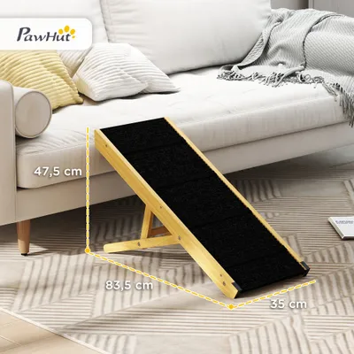 PawHut - escalier pour chien pliable réglable en hauteur H.24-47,5cm - noir PawHut - escalier pour chien pliable réglable en hauteur H.24-47,5cm - noir