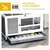 PawHut - Clapier Lapin 2 Niv. sur Roulettes 2 Portes - gris blanc