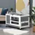 PawHut - Clapier Lapin 2 Niv. sur Roulettes 2 Portes - gris blanc