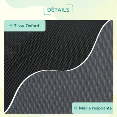 PawHut - Lit surélevé avec toit anti-UV et sac H.90 cm - gris noir