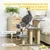 PawHut - Escalier pour chat 3 marches jeu boule suspendue-gris