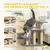 PawHut - Escalier pour chat 3 marches jeu boule suspendue-gris