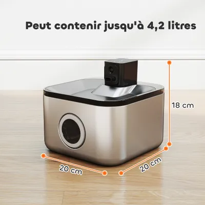 PawHut - Fontaine à eau pour chat 3 étapes USB Inox + Accessoires