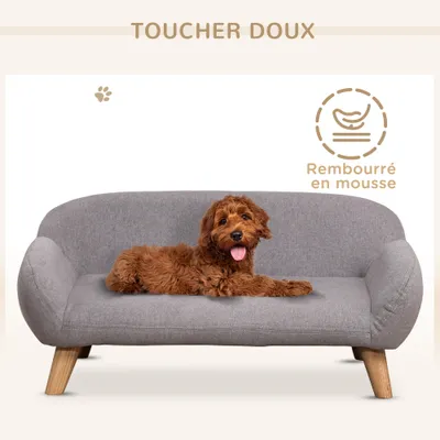 PawHut - Canapé chien déhoussable design scandinave H.31 cm - gris PawHut - Canapé chien déhoussable design scandinave H.31 cm - gris