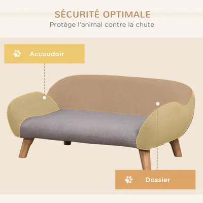PawHut - Canapé chien déhoussable design scandinave H.31 cm - gris PawHut - Canapé chien déhoussable design scandinave H.31 cm - gris