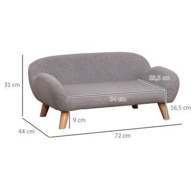 PawHut - Canapé chien déhoussable design scandinave H.31 cm - gris