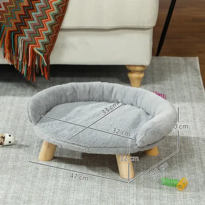 PawHut - Canapé Panier Animaux Design Scandinave Housse Amovible - gris PawHut - Canapé Panier Animaux Design Scandinave Housse Amovible - gris
