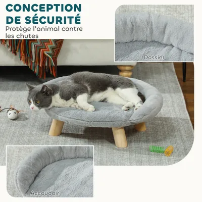 PawHut - Canapé Panier Animaux Design Scandinave Housse Amovible - gris PawHut - Canapé Panier Animaux Design Scandinave Housse Amovible - gris