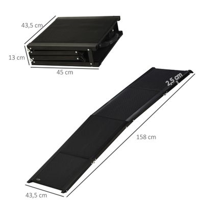 PawHut - Rampe pliable pour chien surface antidérapante H.43,5cm-noir