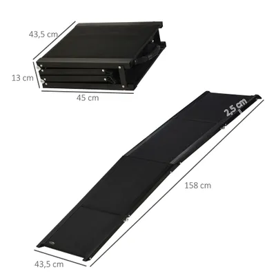 PawHut - Rampe pliable pour chien surface antidérapante H.43,5cm-noir PawHut - Rampe pliable pour chien surface antidérapante H.43,5cm-noir