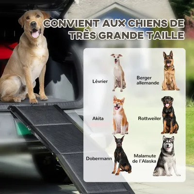 PawHut - Rampe pliable pour chien surface antidérapante H.43,5cm-noir PawHut - Rampe pliable pour chien surface antidérapante H.43,5cm-noir