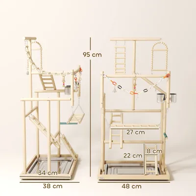 PawHut - Aire de jeu pour oiseaux avec perchoirs, mangeoires, balançoire