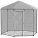 PawHut - Enclos Poulailler Chenil Entièrement Couvert H.246cm - gris