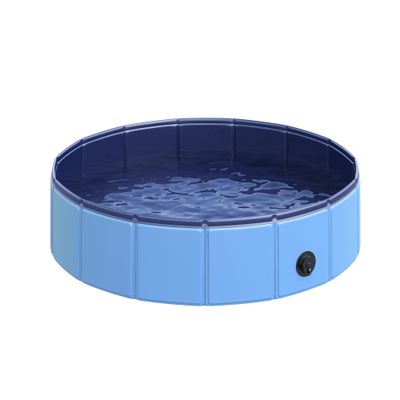 PawHut - Piscine chien pliable antidérapante  H.20 cm - bleu