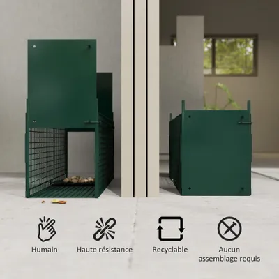 PawHut - Piège lapin rat 2 entrées + poignée H.30 cm - vert