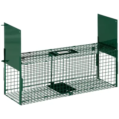 PawHut - Piège lapin rat 2 entrées + poignée H.30 cm - vert