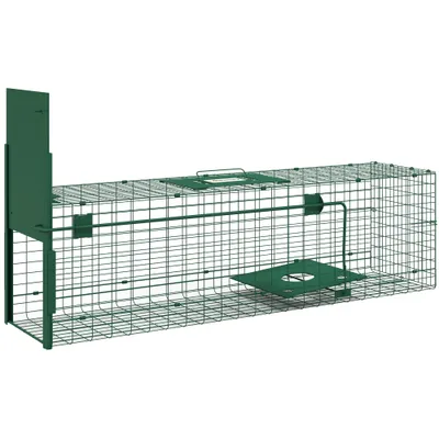 PawHut - Piège de capture petits animaux entrée poignée H.28cm - vert