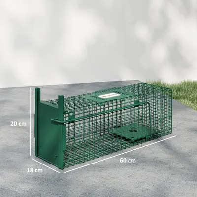 PawHut - Piège capture rongeurs à entrée et poignée H.20 cm - vert