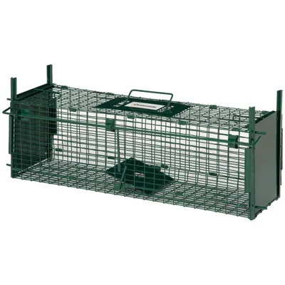 PawHut - Piège pour petits animaux 2 entrées + poignée H.20cm - vert