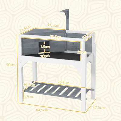 PawHut - Terrarium-sur pied étagère 2 zones toit ouvrant support lampe-gris PawHut - Terrarium-sur pied étagère 2 zones toit ouvrant support lampe-gris