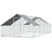 PawHut - Enclos poulailler chenil 24m² couvert acier galvanisé H.2 m - gris