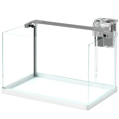 PawHut - Aquarium en verre 20L éclairage LED, pompe à filtre-blanc