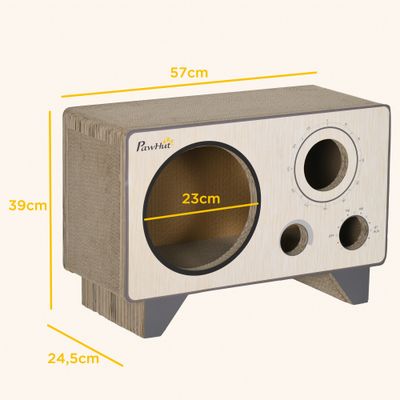 PawHut - Niche Grattoir Chat 2 en 1 - Design Vintage en Carton