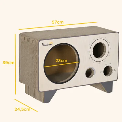 PawHut - Niche Grattoir Chat 2 en 1 - Design Vintage en Carton