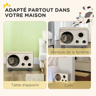 PawHut - Niche Grattoir Chat 2 en 1 - Design Vintage en Carton
