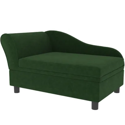 PawHut - Canapé chien méridienne coffre rangement intégré - vert