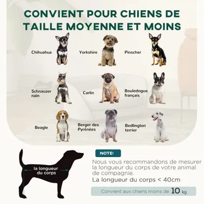 PawHut - Canapé pour chien - coussin déhoussable - H.31cm - gris