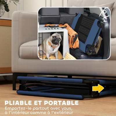 PawHut - Lit à Pieds pour Chien Pliable H.20cm - Bleu PawHut - Lit à Pieds pour Chien Pliable H.20cm - Bleu