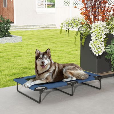PawHut - Lit à Pieds pour Chien Pliable H.20cm - Bleu