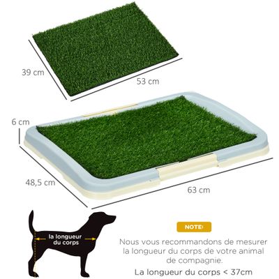 PawHut - Litière Chien Portable Gazon Synthétique Tiroir H.6cm - vert