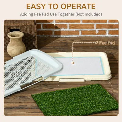 PawHut - Litière Chien Portable Gazon Synthétique Tiroir H.6cm - vert