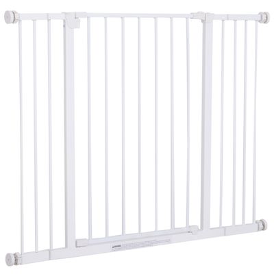 PawHut - Barrière de sécurité réglable L.76-107 cm - blanc