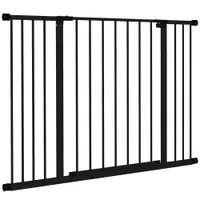 PawHut - Barrière de sécurité réglable L.76-107 cm - noir